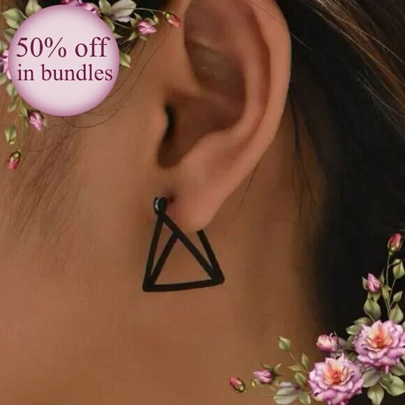 Triangle Design Earrings Copper Jewelry - Picture 1 of 12